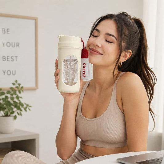 Vaso Mezclador Proteina Suplementos Cafe